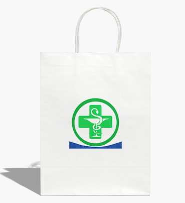 L'image représente un sac blanc orné d'une croix et d'un cercle verts. Ce sac est probablement conçu pour le shopping ou comme fourre-tout, et appartient à la catégorie des accessoires liés aux bagages et aux sacs.
