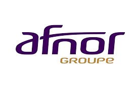 L'image présente un logo violet et or avec le texte « afnor GROUPE ». L'accent est mis sur la typographie et inclut des éléments graphiques qui soulignent sa symbolique.