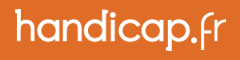 L'image présente du texte blanc sur fond orange, affichant le site web « handicap.fr ». POUR ALLER SUR LE SITE DE MANIÈRE À AVOIR PLUS D'INFORMATIONS QUE SUR LE SITE DE PHARMACIE DE SANTEC..